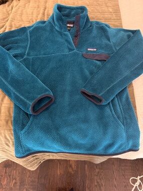 Patagonia Teal Blue Snap-T Fleece Pullover